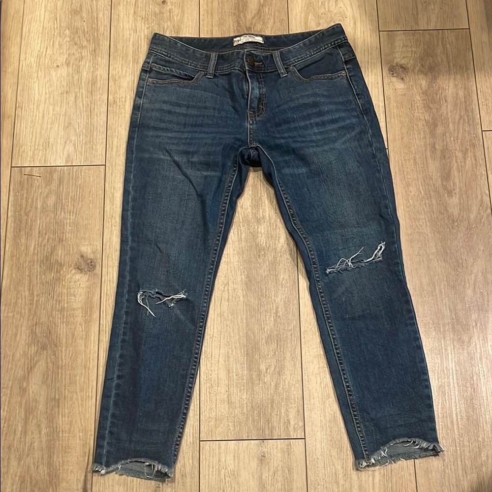 Free People Blue Distressed Jeans